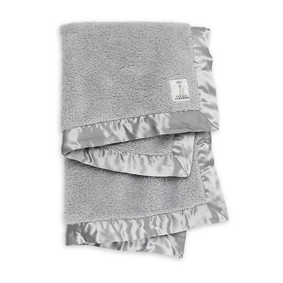 Little Giraffe Large Chenille Receiving Blanket in Silver - Picture 1 of 6